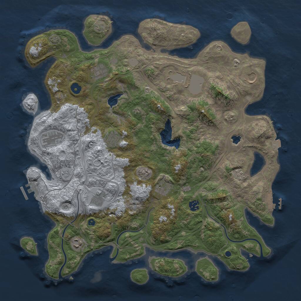 Rust Map: Procedural Map, Size: 4250, Seed: 17395950, 16 Monuments