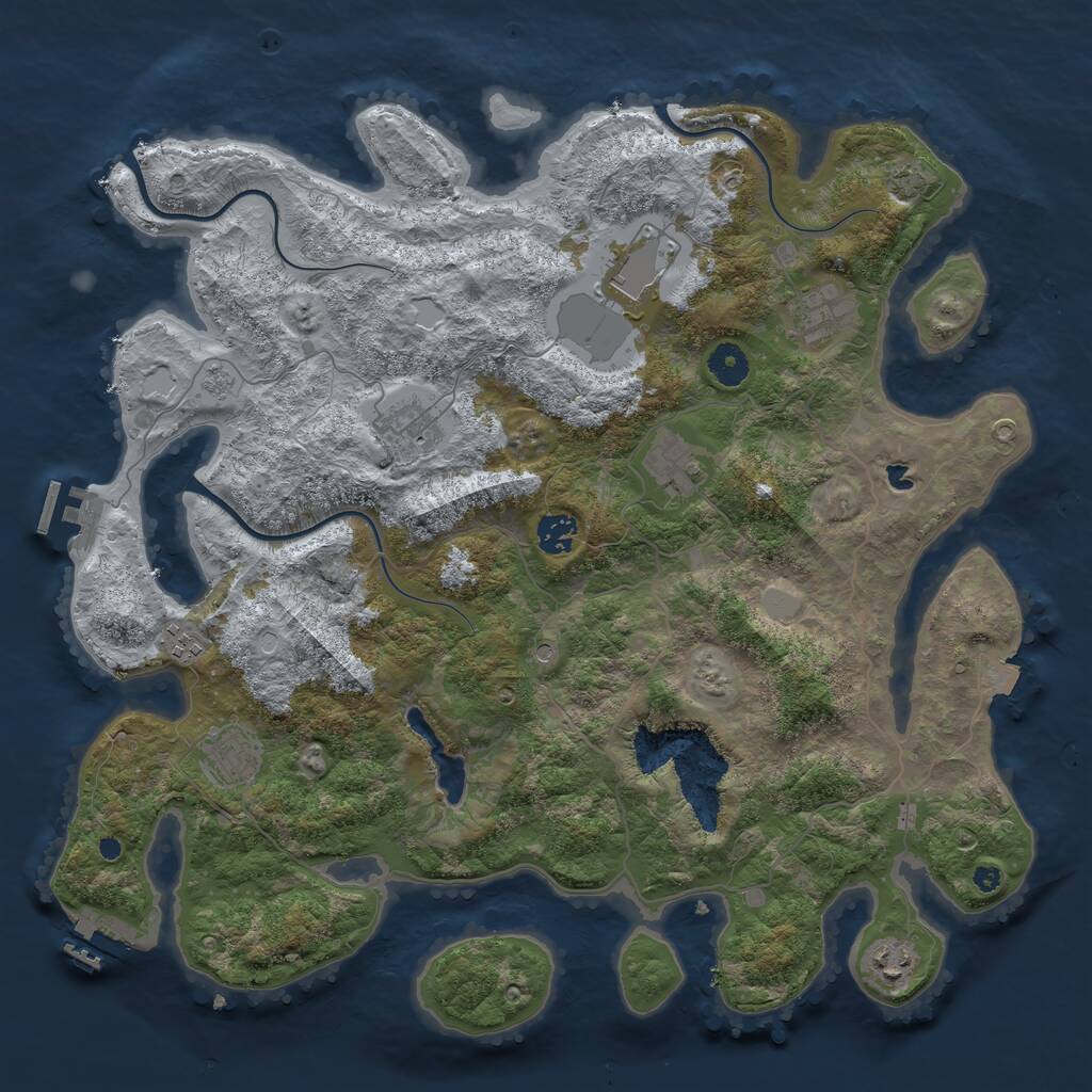 Rust Map: Procedural Map, Size: 4050, Seed: 315792001, 14 Monuments