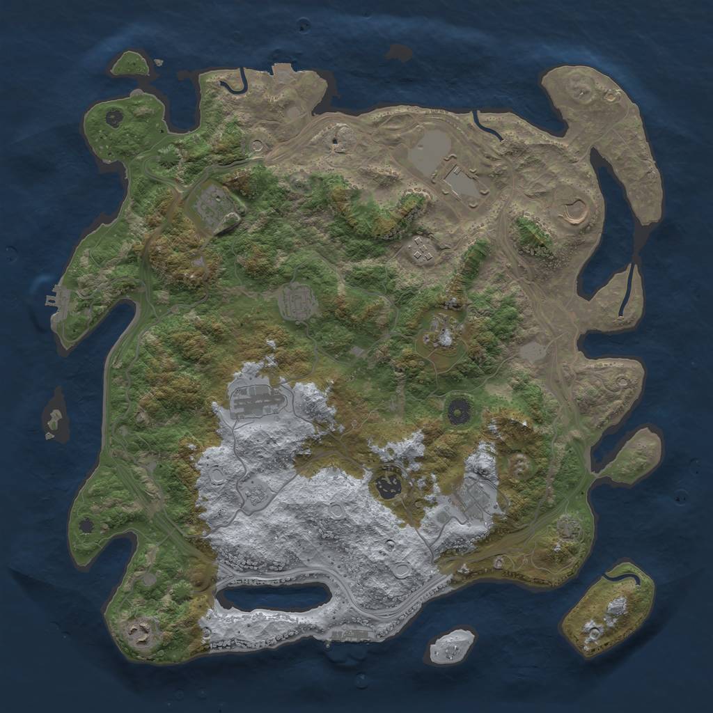 Rust Map: Procedural Map, Size: 4250, Seed: 77675, 18 Monuments