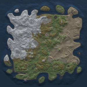 Thumbnail Rust Map: Procedural Map, Size: 4500, Seed: 2142179949, 18 Monuments