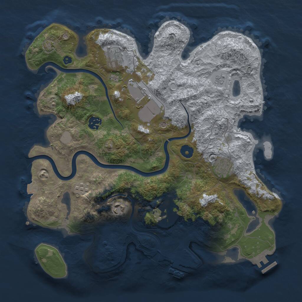 Rust Map: Procedural Map, Size: 3500, Seed: 267395618, 13 Monuments
