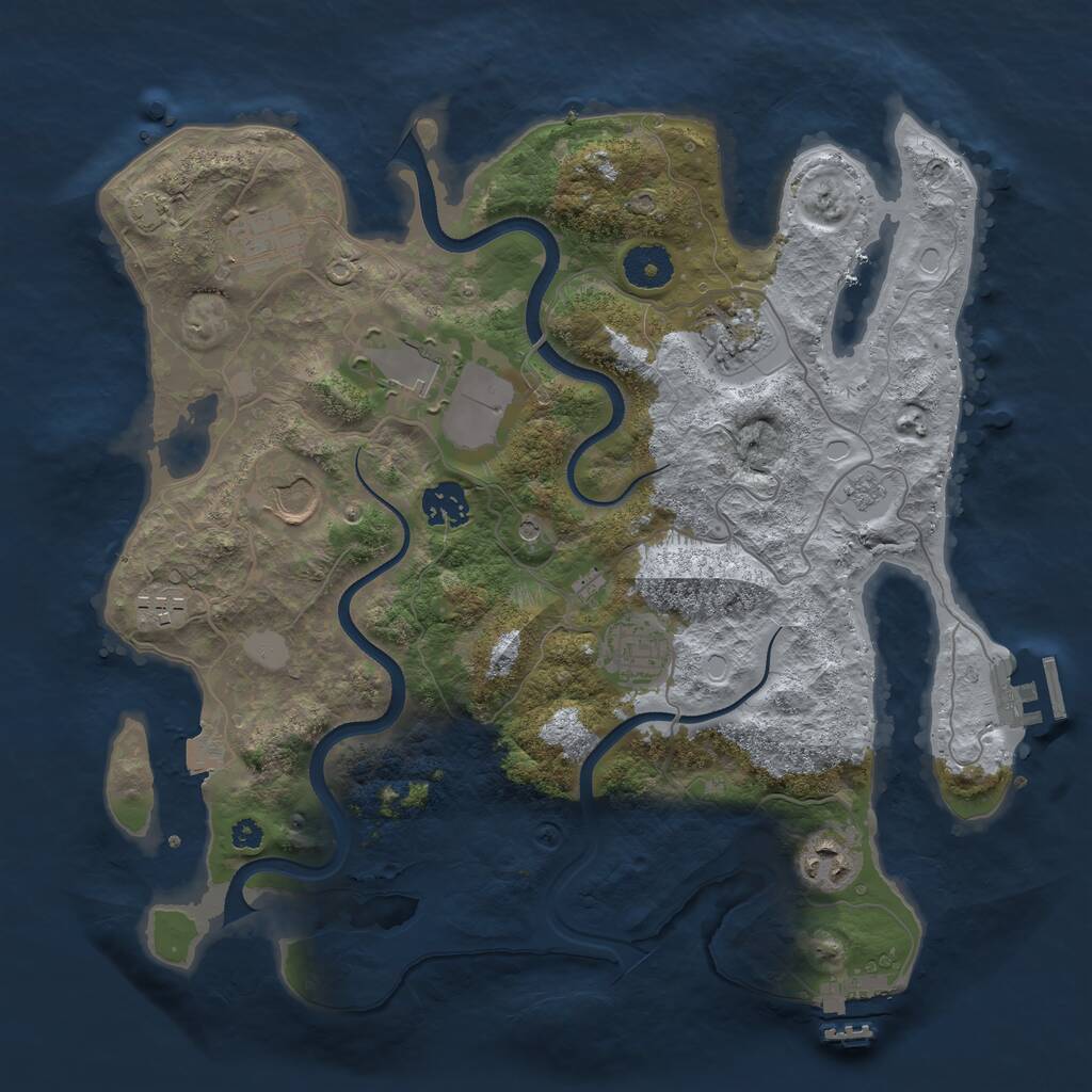 Rust Map: Procedural Map, Size: 3500, Seed: 425338524, 14 Monuments