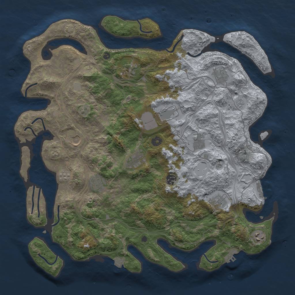 Rust Map: Procedural Map, Size: 4250, Seed: 415629522, 19 Monuments