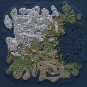 Thumbnail Rust Map: Procedural Map, Size: 4500, Seed: 122416616, 17 Monuments
