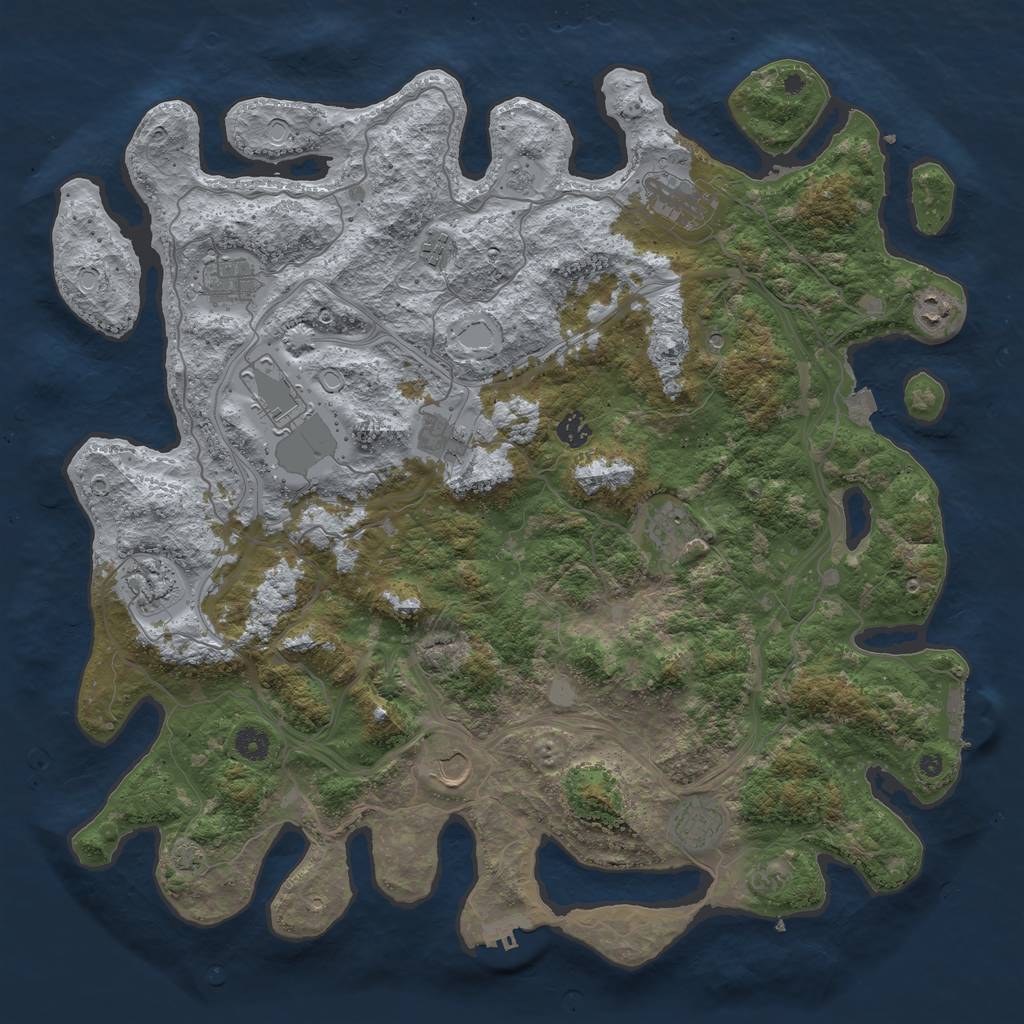 Rust Map: Procedural Map, Size: 4500, Seed: 122416616, 19 Monuments