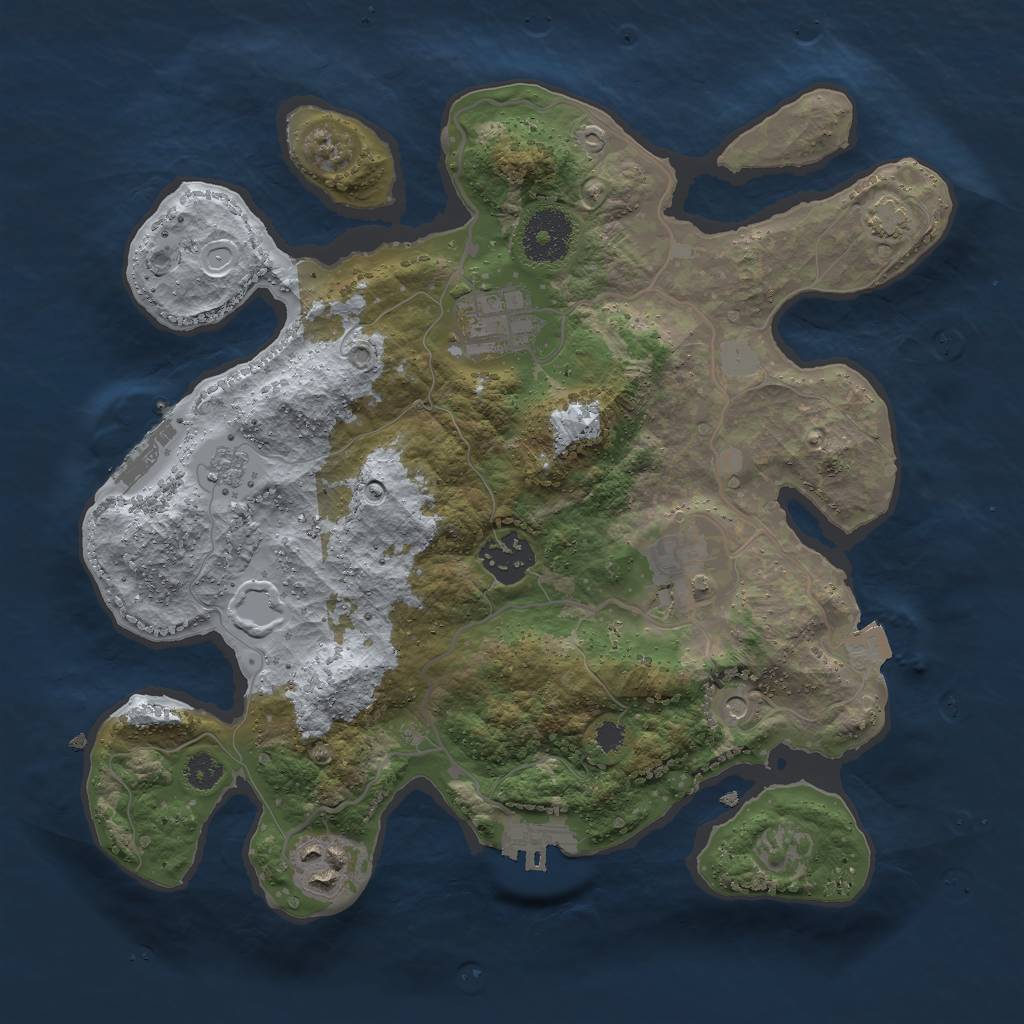 Rust Map: Procedural Map, Size: 3000, Seed: 847532, 12 Monuments