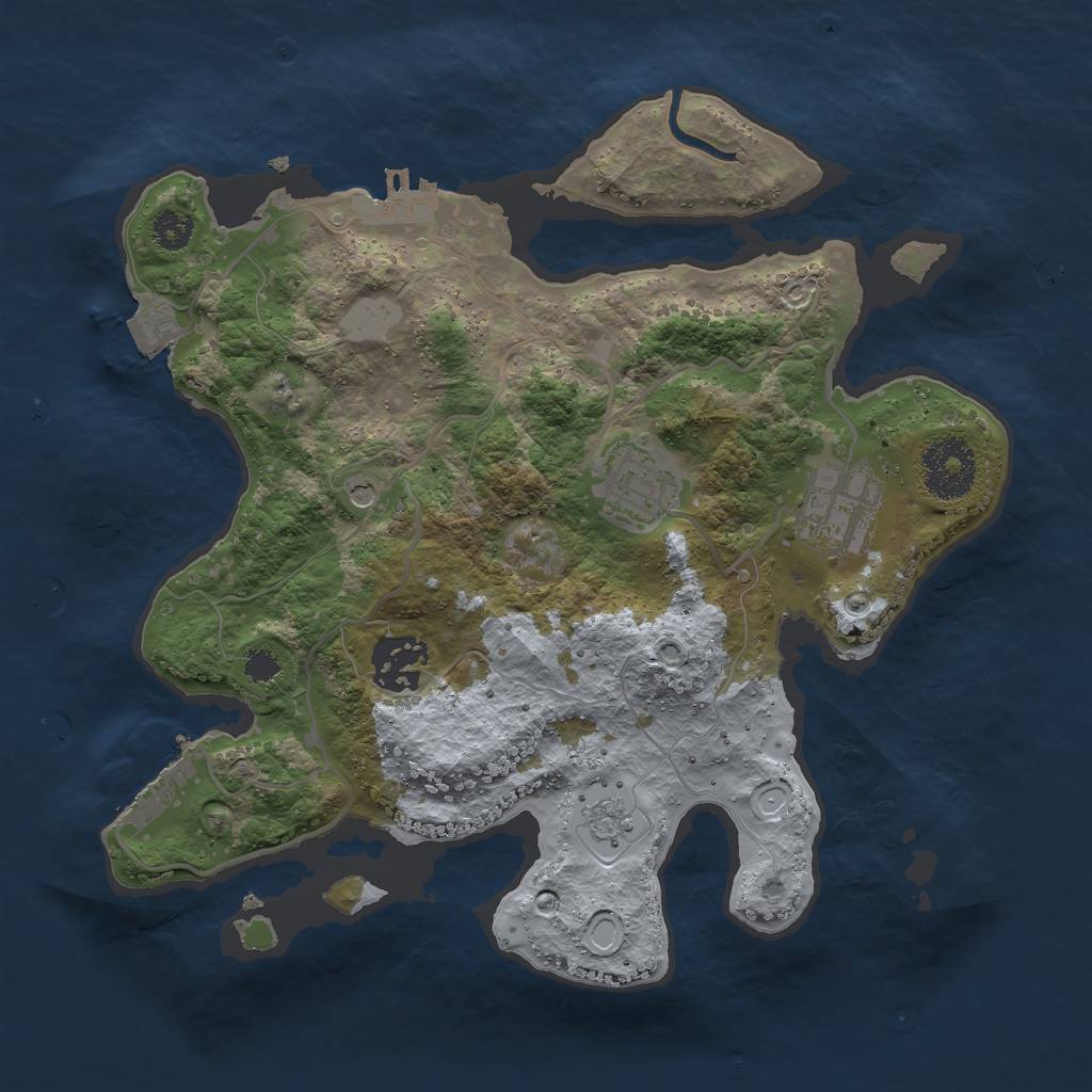 Rust Map: Procedural Map, Size: 2800, Seed: 8675, 10 Monuments