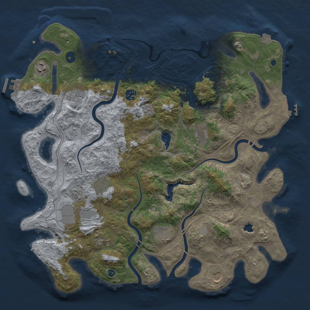 Rust Map: Procedural Map, Size: 4250, Seed: 353410545, 16 Monuments