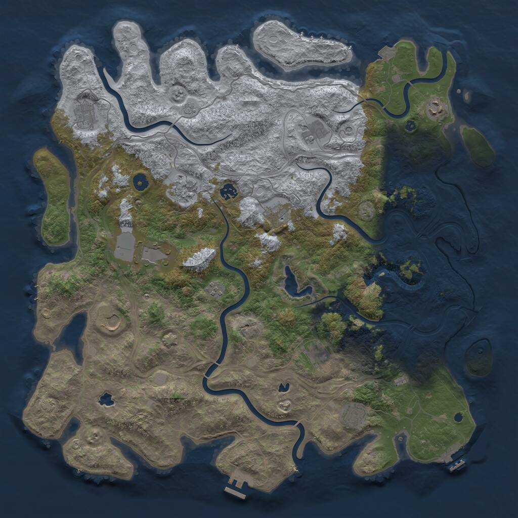 Rust Map: Procedural Map, Size: 4800, Seed: 1547153864, 17 Monuments