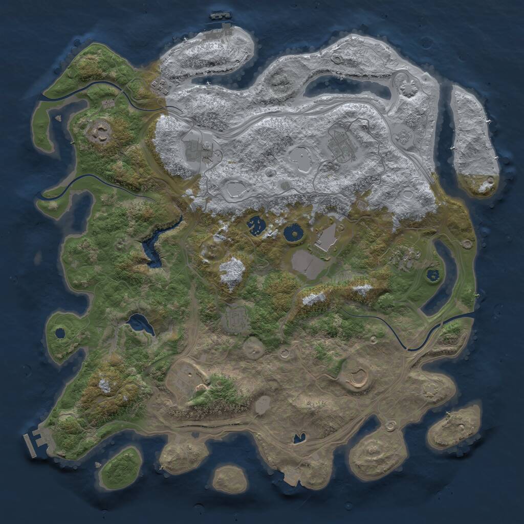 Rust Map: Procedural Map, Size: 4250, Seed: 45234, 16 Monuments