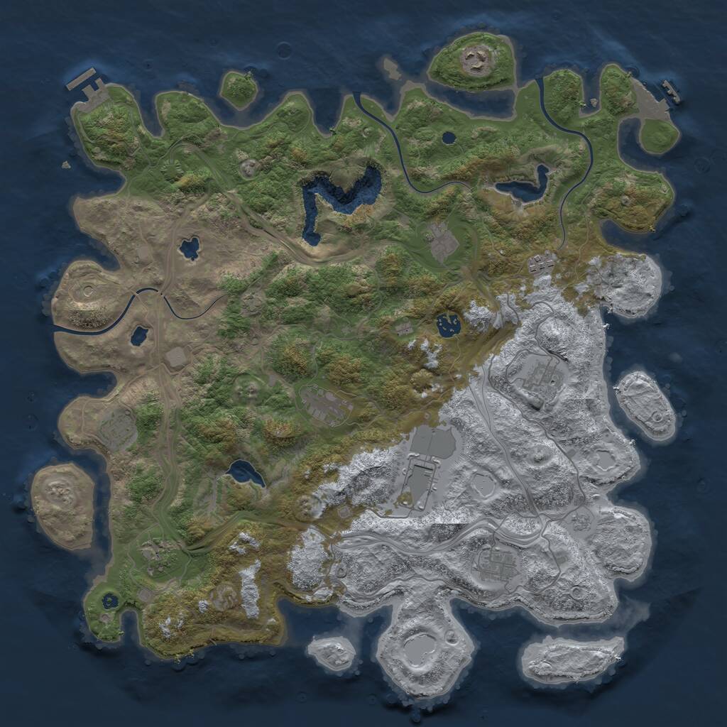 Rust Map: Procedural Map, Size: 4500, Seed: 507299908, 16 Monuments