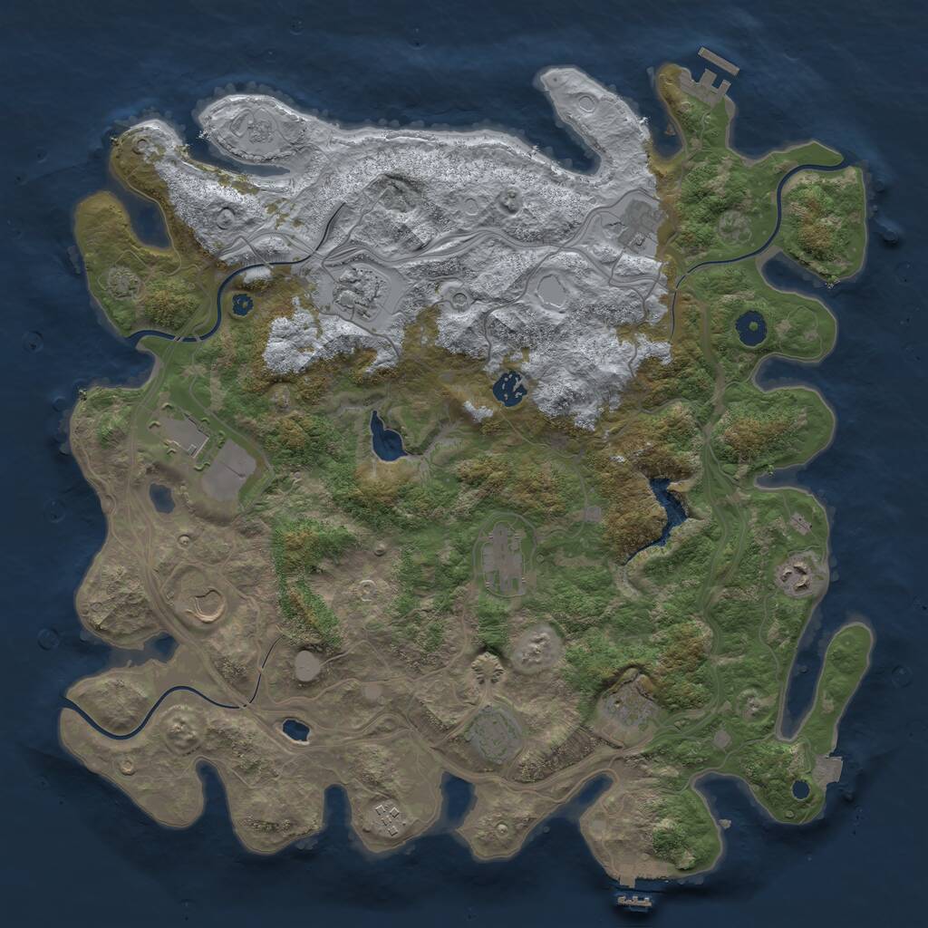 Rust Map: Procedural Map, Size: 4250, Seed: 3565, 16 Monuments