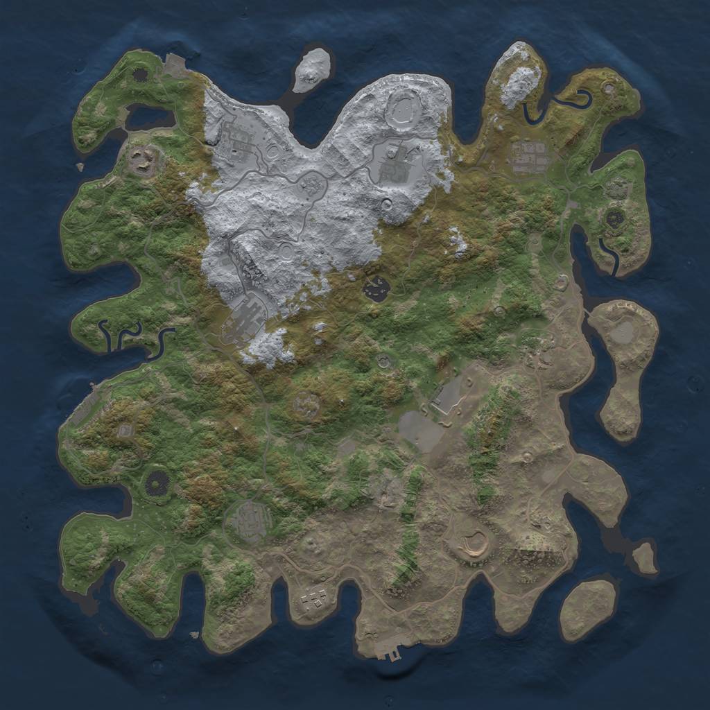 Rust Map: Procedural Map, Size: 4200, Seed: 2039489063, 19 Monuments