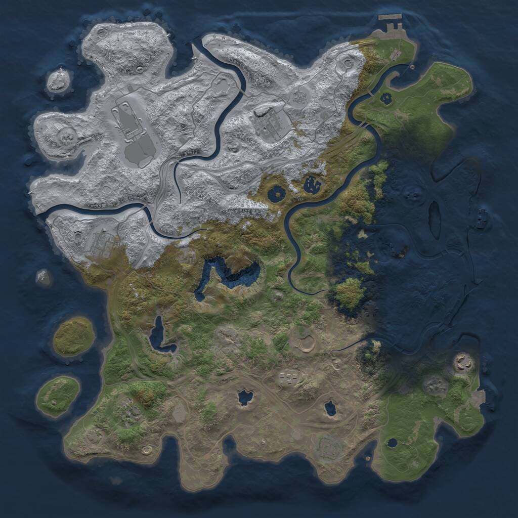 Rust Map: Procedural Map, Size: 4500, Seed: 215667001, 15 Monuments
