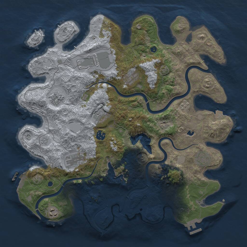 Rust Map: Procedural Map, Size: 4000, Seed: 142063032, 15 Monuments