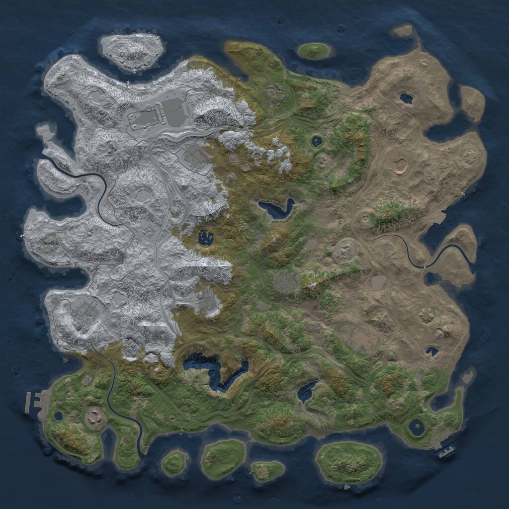 Rust Map: Procedural Map, Size: 4800, Seed: 1702447061, 17 Monuments