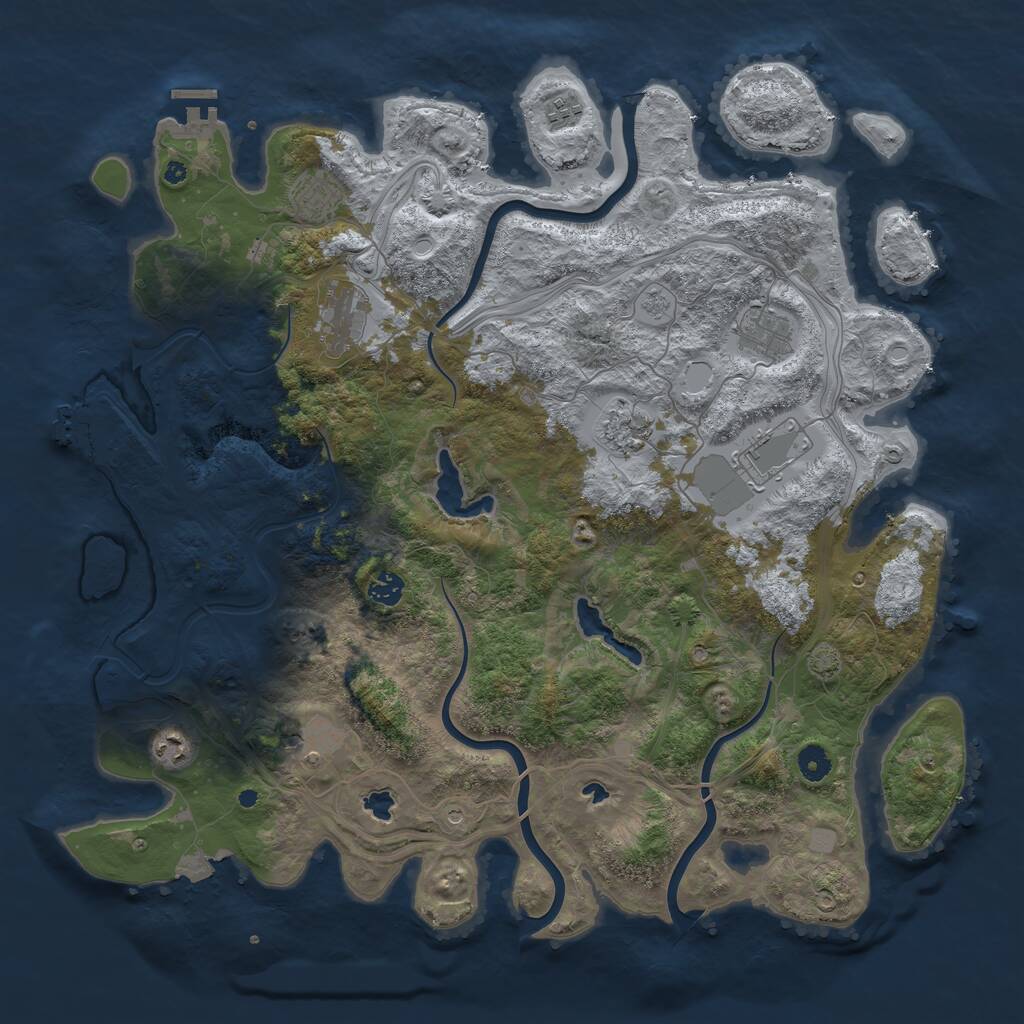 Rust Map: Procedural Map, Size: 4500, Seed: 851853279, 15 Monuments