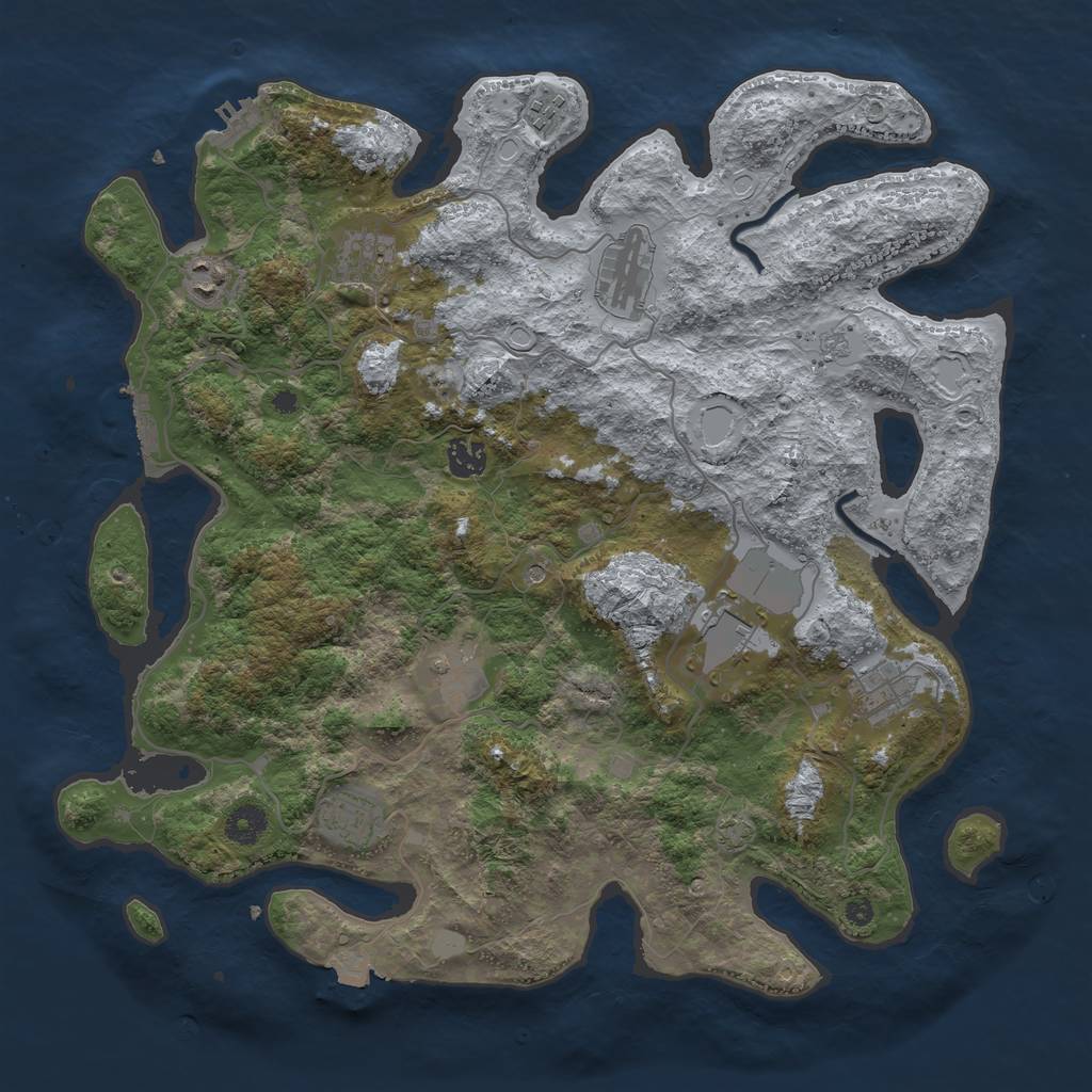 Rust Map: Procedural Map, Size: 4000, Seed: 231, 17 Monuments