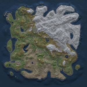 Thumbnail Rust Map: Procedural Map, Size: 4000, Seed: 231, 13 Monuments