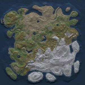 Thumbnail Rust Map: Procedural Map, Size: 4250, Seed: 1229999610, 14 Monuments