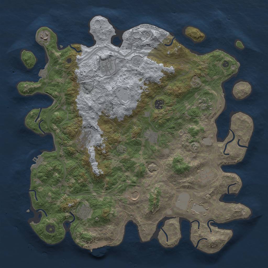 Rust Map: Procedural Map, Size: 4250, Seed: 719954437, 19 Monuments