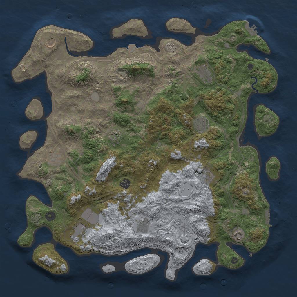 Rust Map: Procedural Map, Size: 4500, Seed: 654766020, 19 Monuments