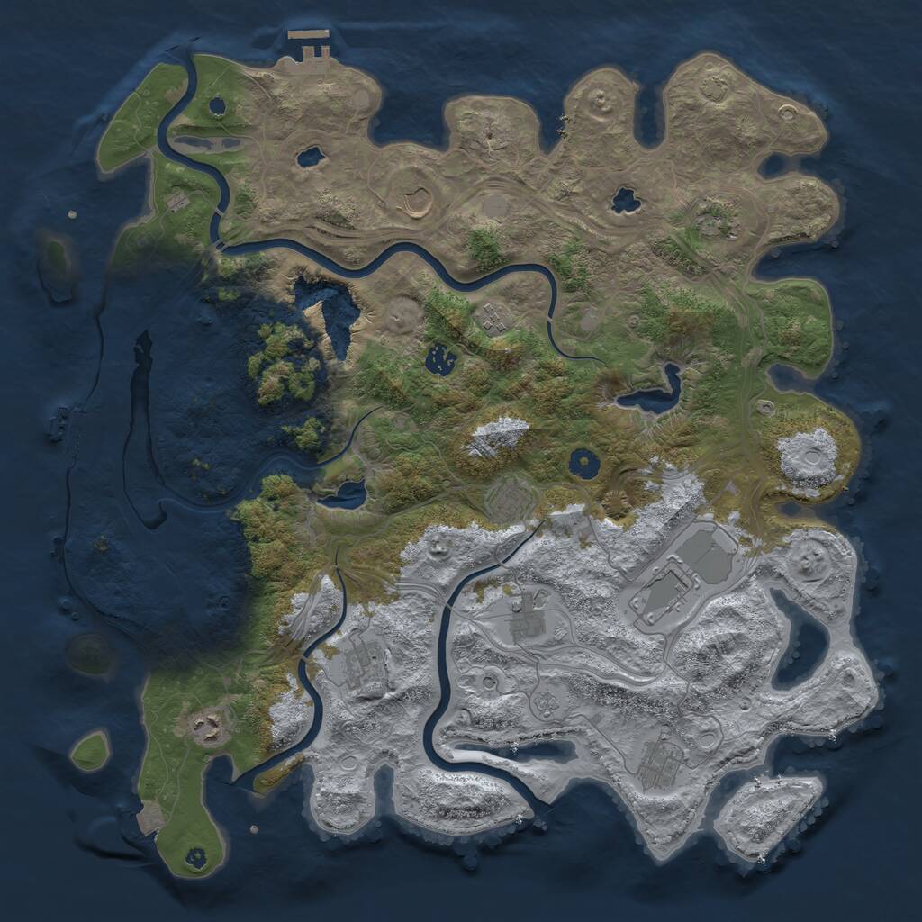 Rust Map: Procedural Map, Size: 4500, Seed: 1750595718, 16 Monuments