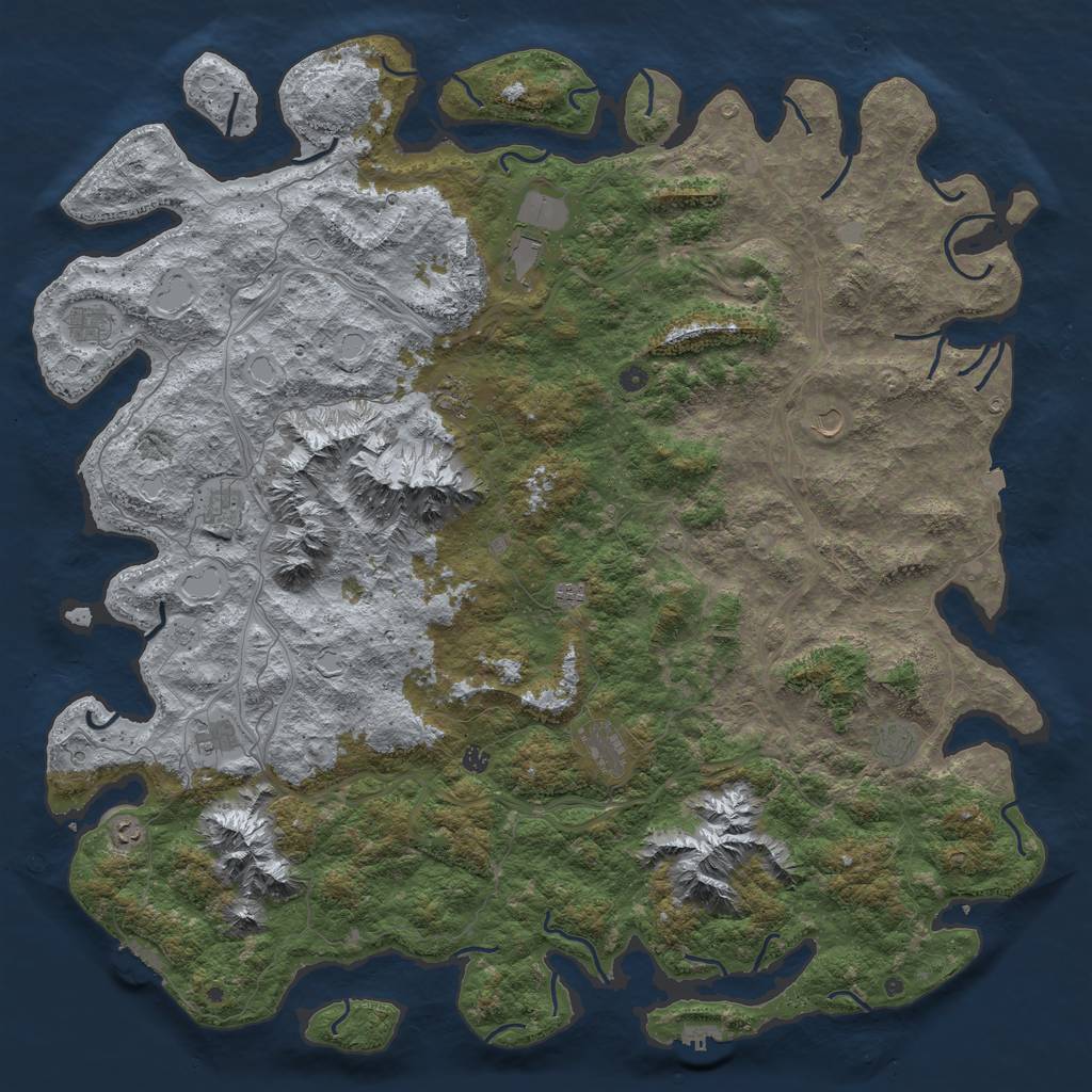 Rust Map: Procedural Map, Size: 6000, Seed: 111830443, 19 Monuments