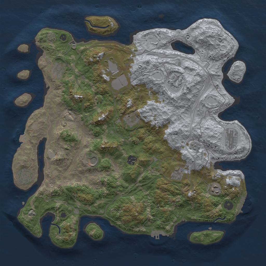 Rust Map: Procedural Map, Size: 4250, Seed: 786636813, 19 Monuments