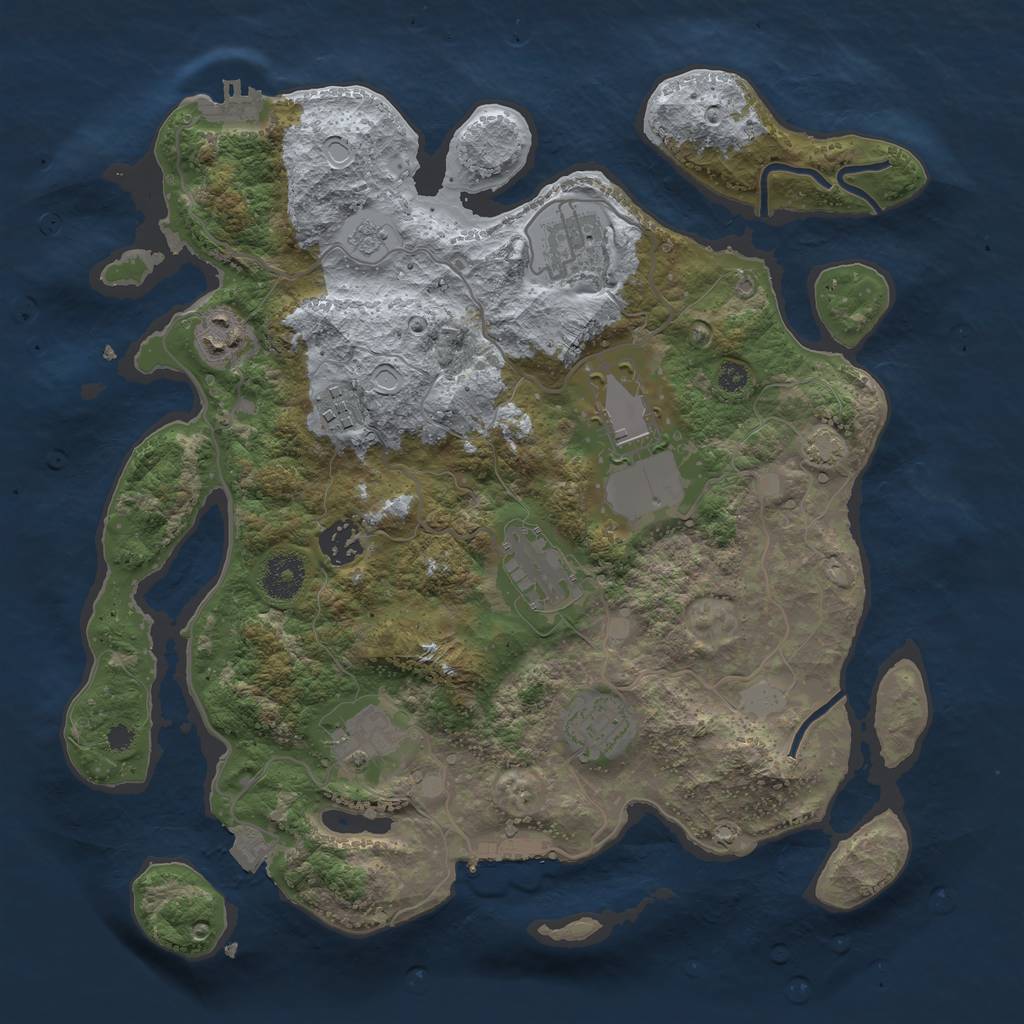 Rust Map: Procedural Map, Size: 3500, Seed: 1349703803, 15 Monuments