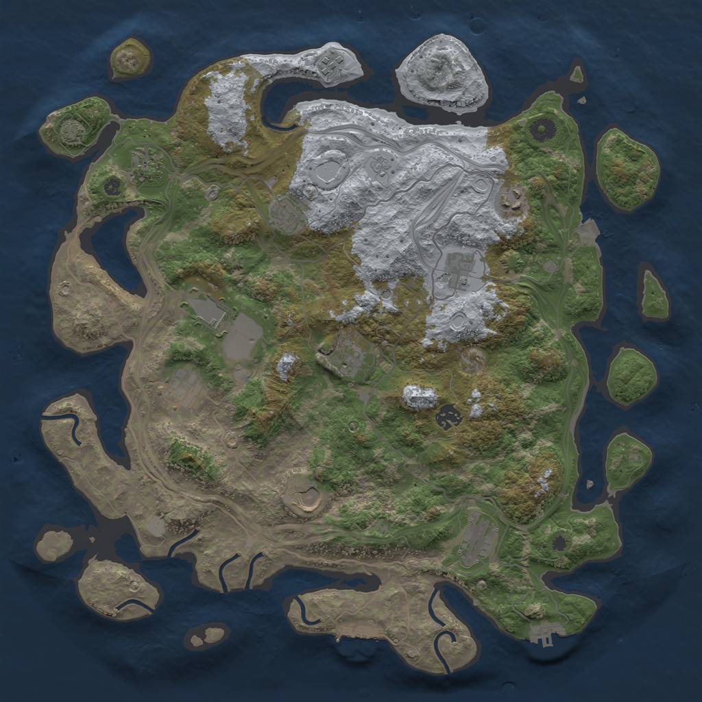 Rust Map: Procedural Map, Size: 4250, Seed: 1466844569, 19 Monuments