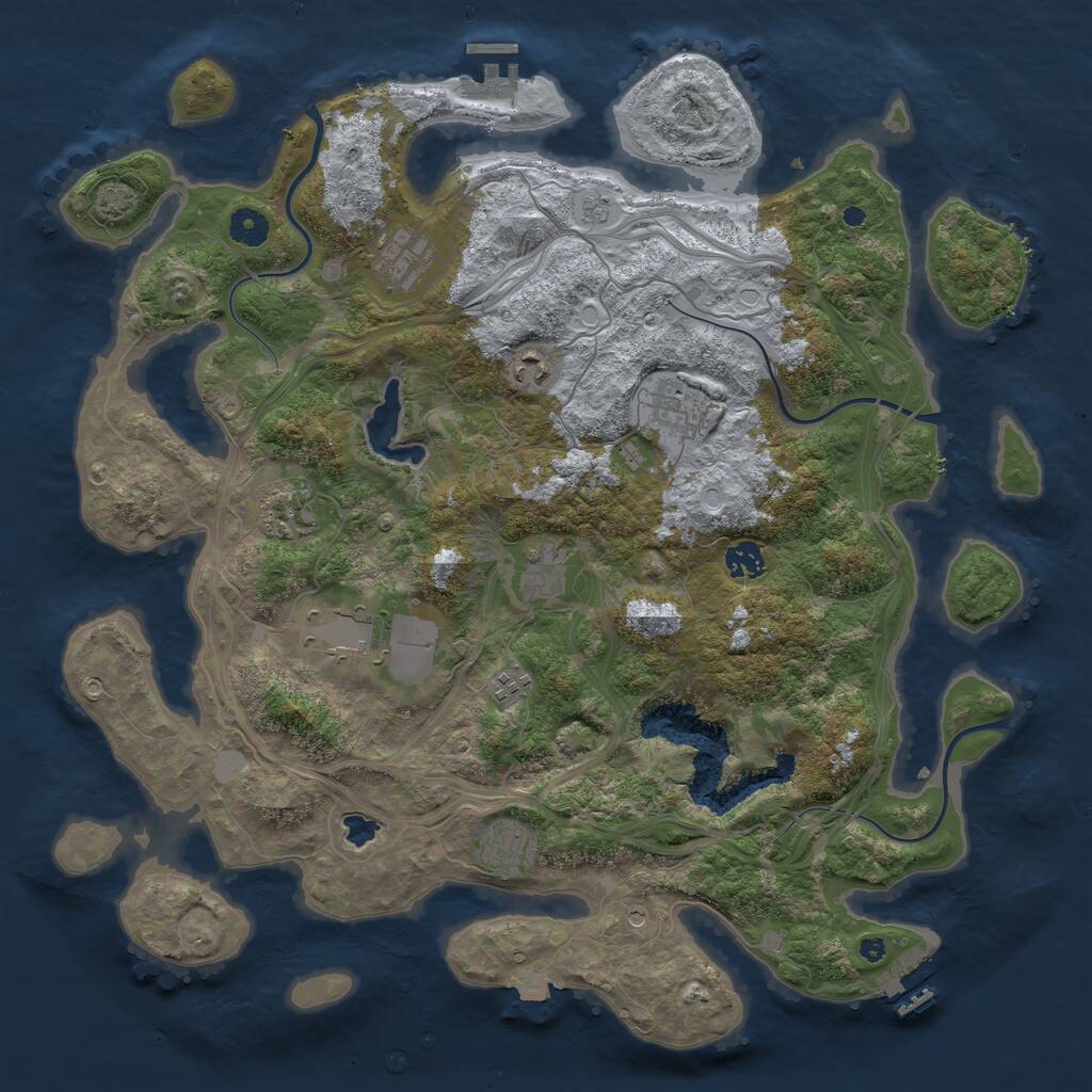 Rust Map: Procedural Map, Size: 4250, Seed: 1466844569, 15 Monuments