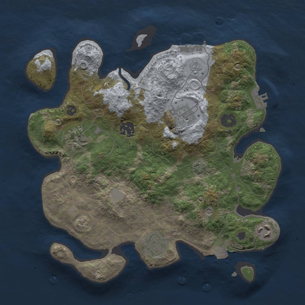 Rust Map: Procedural Map, Size: 3000, Seed: 1249307908, 13 Monuments