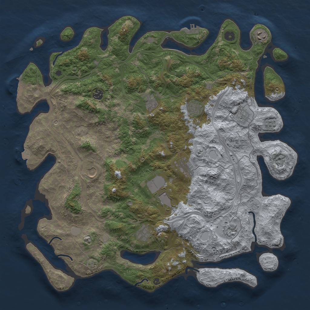 Rust Map: Procedural Map, Size: 4500, Seed: 4507, 19 Monuments