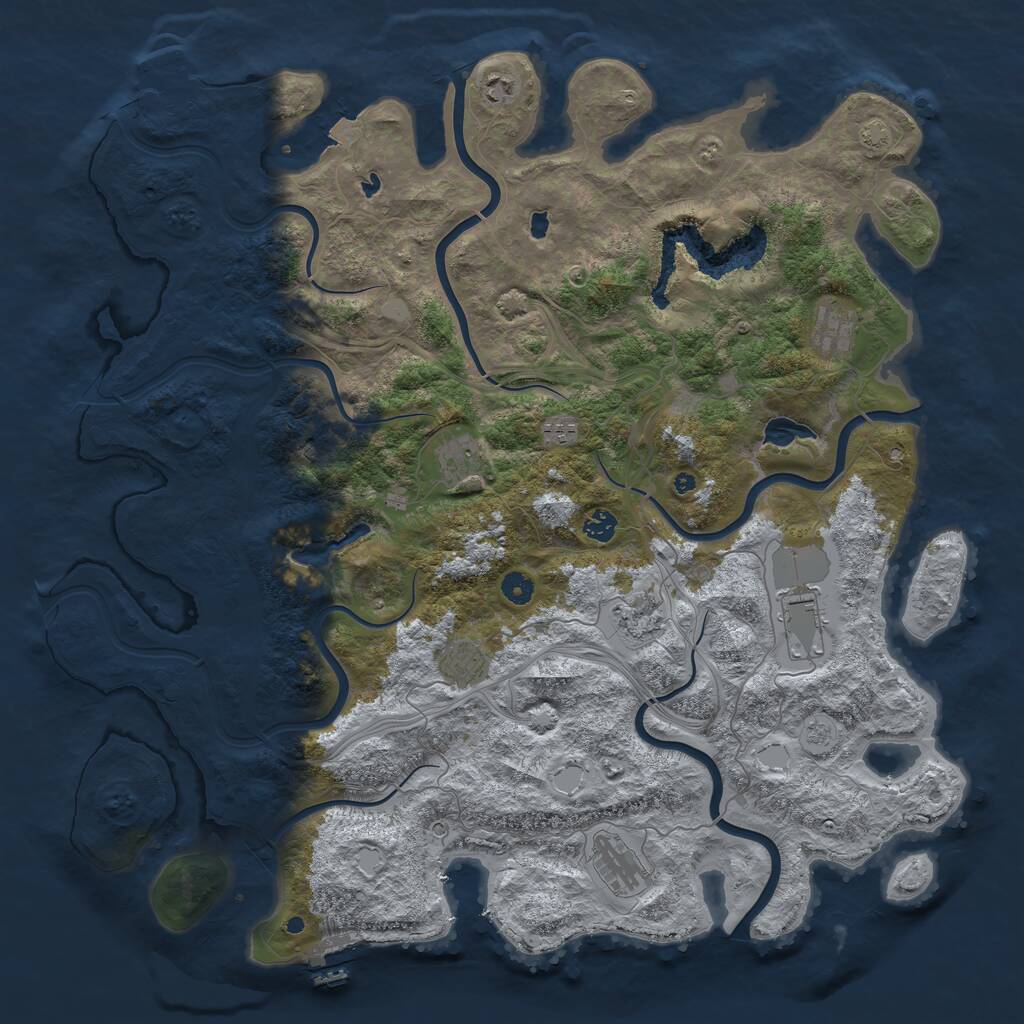 Rust Map: Procedural Map, Size: 4800, Seed: 46514, 15 Monuments