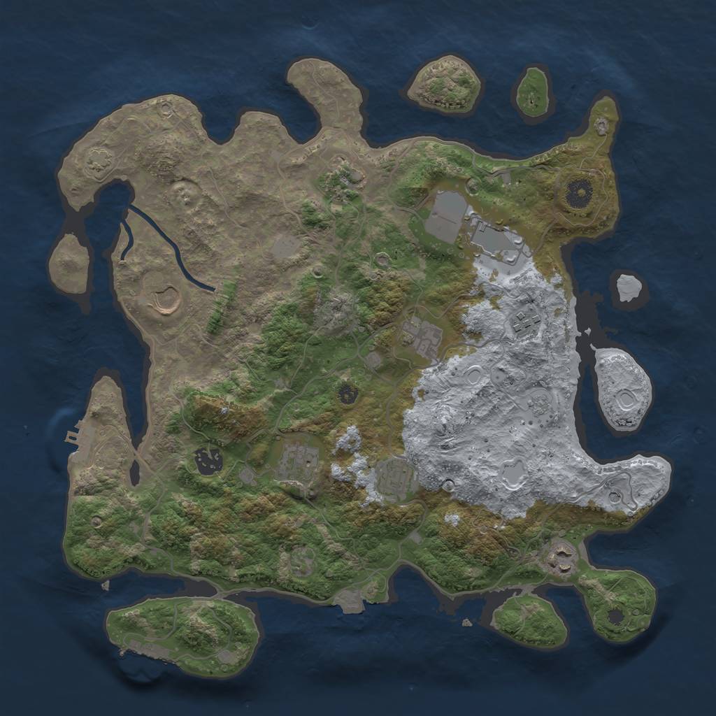 Rust Map: Procedural Map, Size: 3795, Seed: 231520659, 17 Monuments