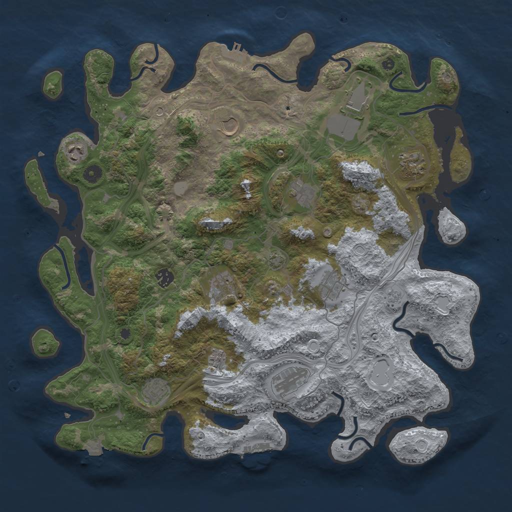 Rust Map: Procedural Map, Size: 4250, Seed: 2091252389, 19 Monuments
