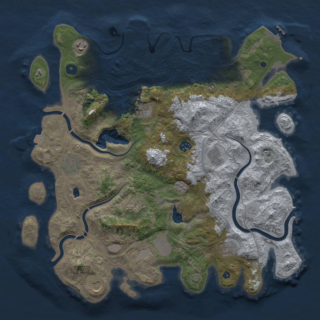Rust Map: Procedural Map, Size: 4250, Seed: 77233, 16 Monuments