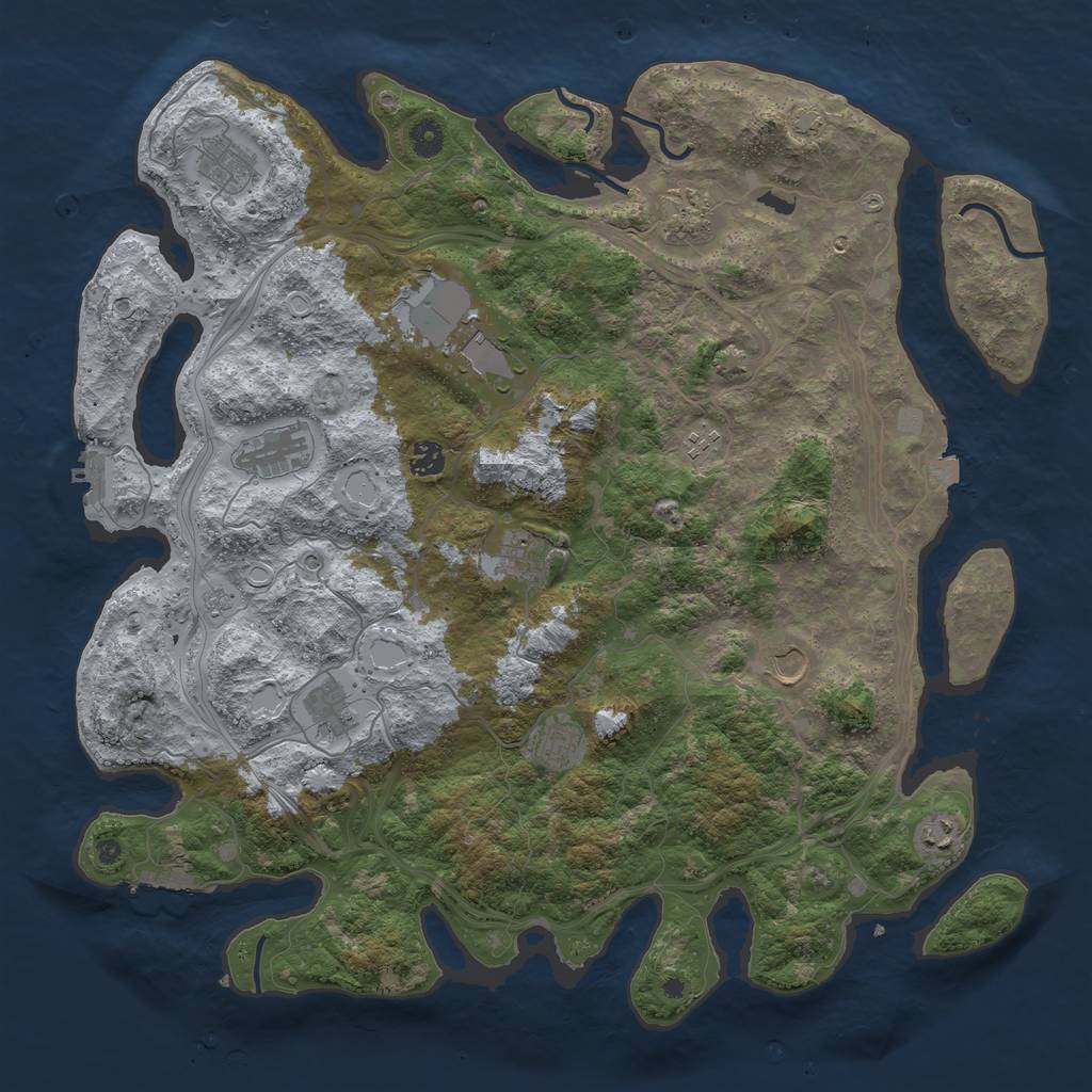 Rust Map: Procedural Map, Size: 4500, Seed: 980730118, 19 Monuments