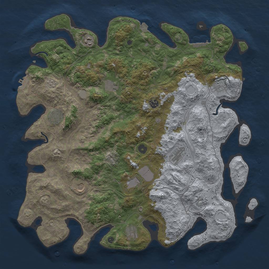 Rust Map: Procedural Map, Size: 4500, Seed: 478239712, 19 Monuments
