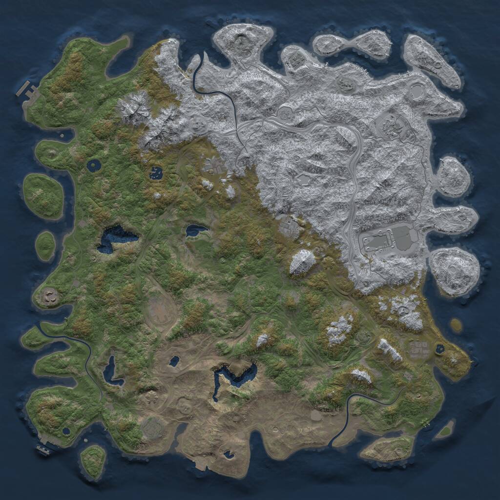 Rust Map: Procedural Map, Size: 5500, Seed: 4012024, 16 Monuments
