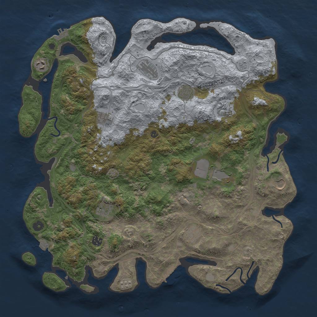 Rust Map: Procedural Map, Size: 4500, Seed: 1802823043, 19 Monuments