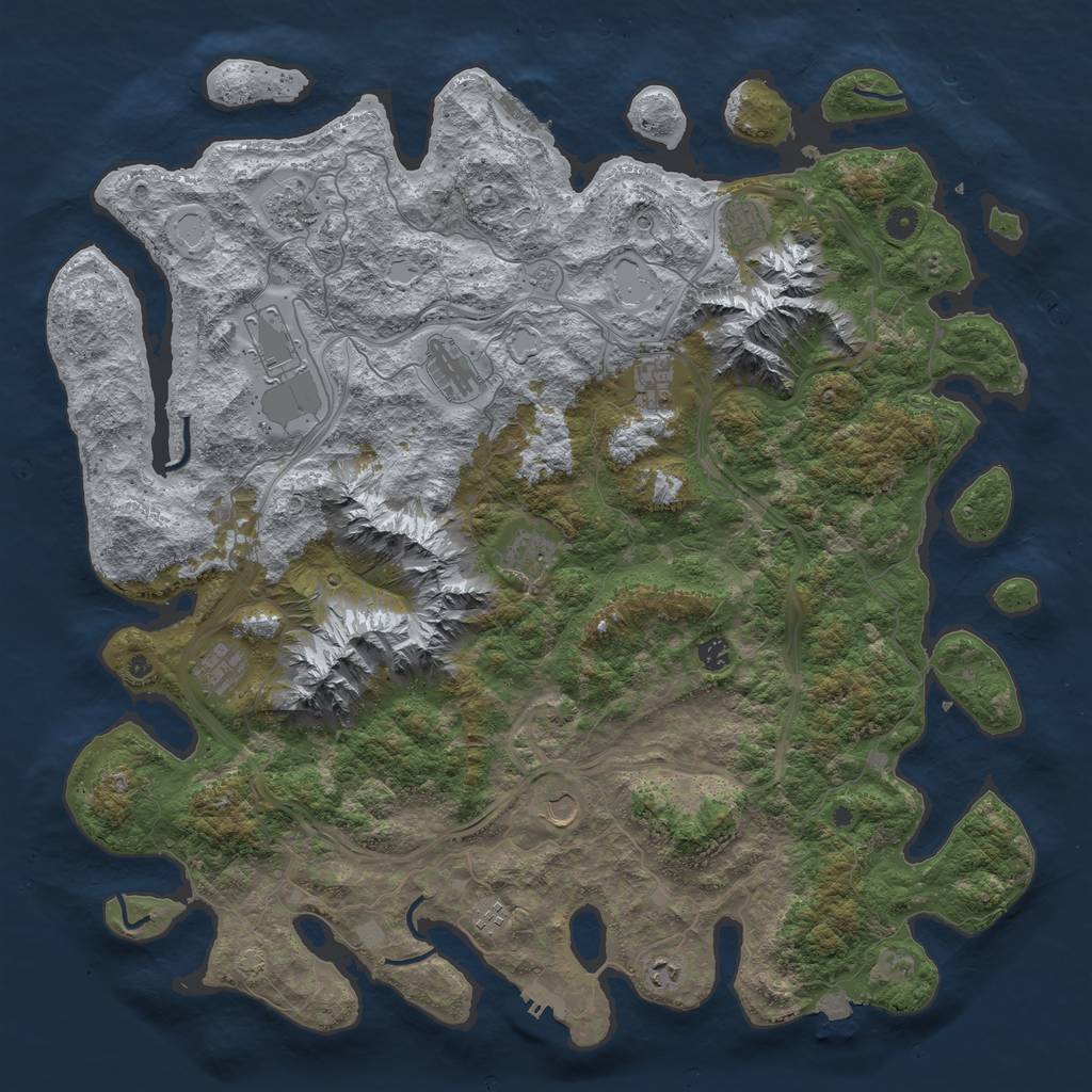 Rust Map: Procedural Map, Size: 5000, Seed: 2109119321, 19 Monuments