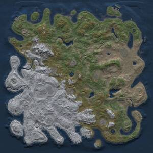 Thumbnail Rust Map: Procedural Map, Size: 5000, Seed: 910519, 17 Monuments