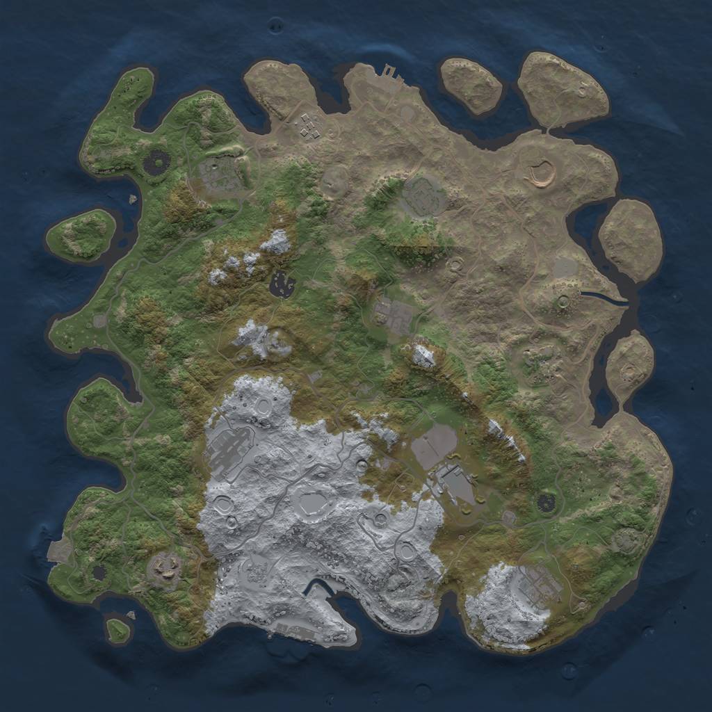 Rust Map: Procedural Map, Size: 4000, Seed: 1320344000, 19 Monuments