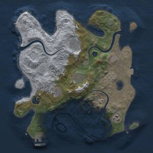 Thumbnail Rust Map: Procedural Map, Size: 3000, Seed: 400948375, 12 Monuments