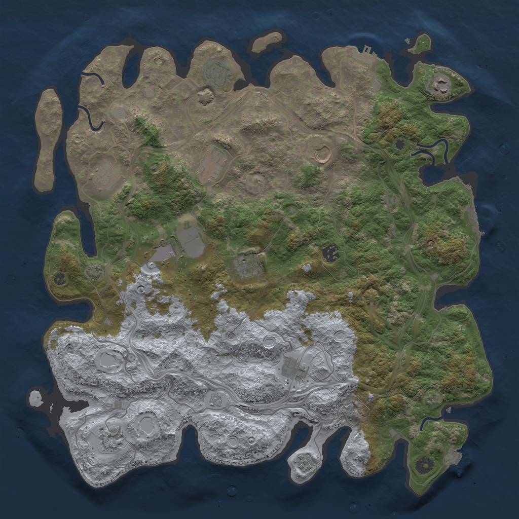 Rust Map: Procedural Map, Size: 4500, Seed: 936750153, 19 Monuments