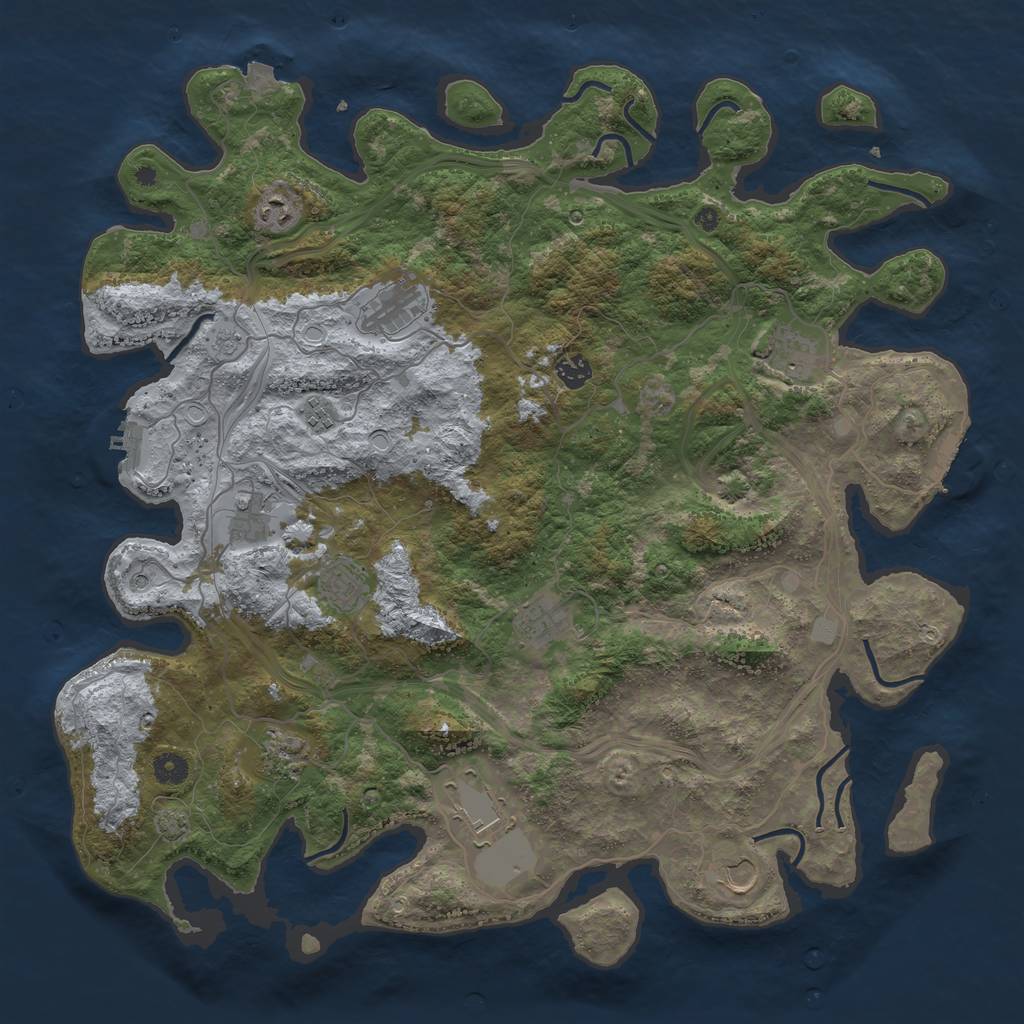 Rust Map: Procedural Map, Size: 4500, Seed: 1992883470, 19 Monuments