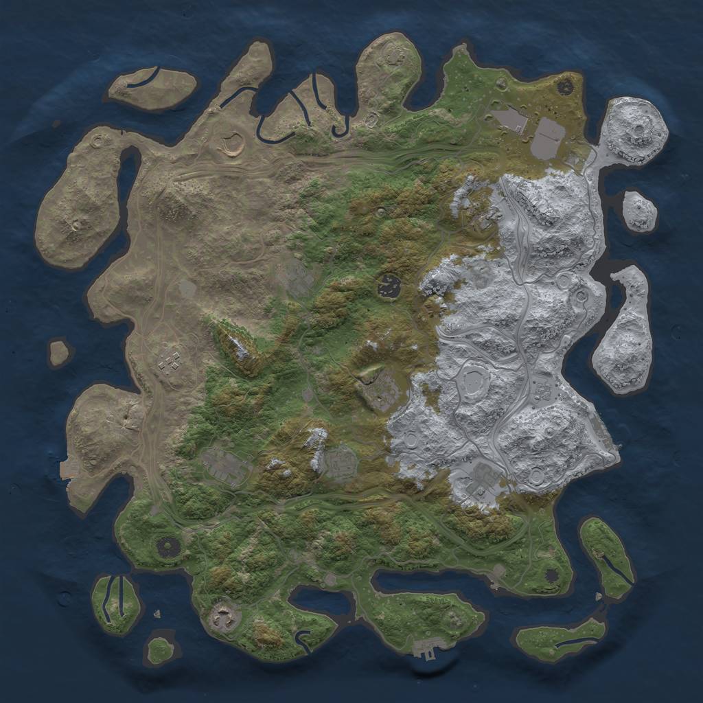 Rust Map: Procedural Map, Size: 4500, Seed: 191739014, 19 Monuments