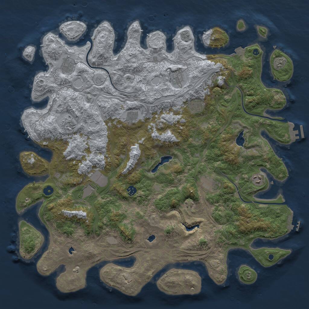 Rust Map: Procedural Map, Size: 4800, Seed: 265044090, 16 Monuments